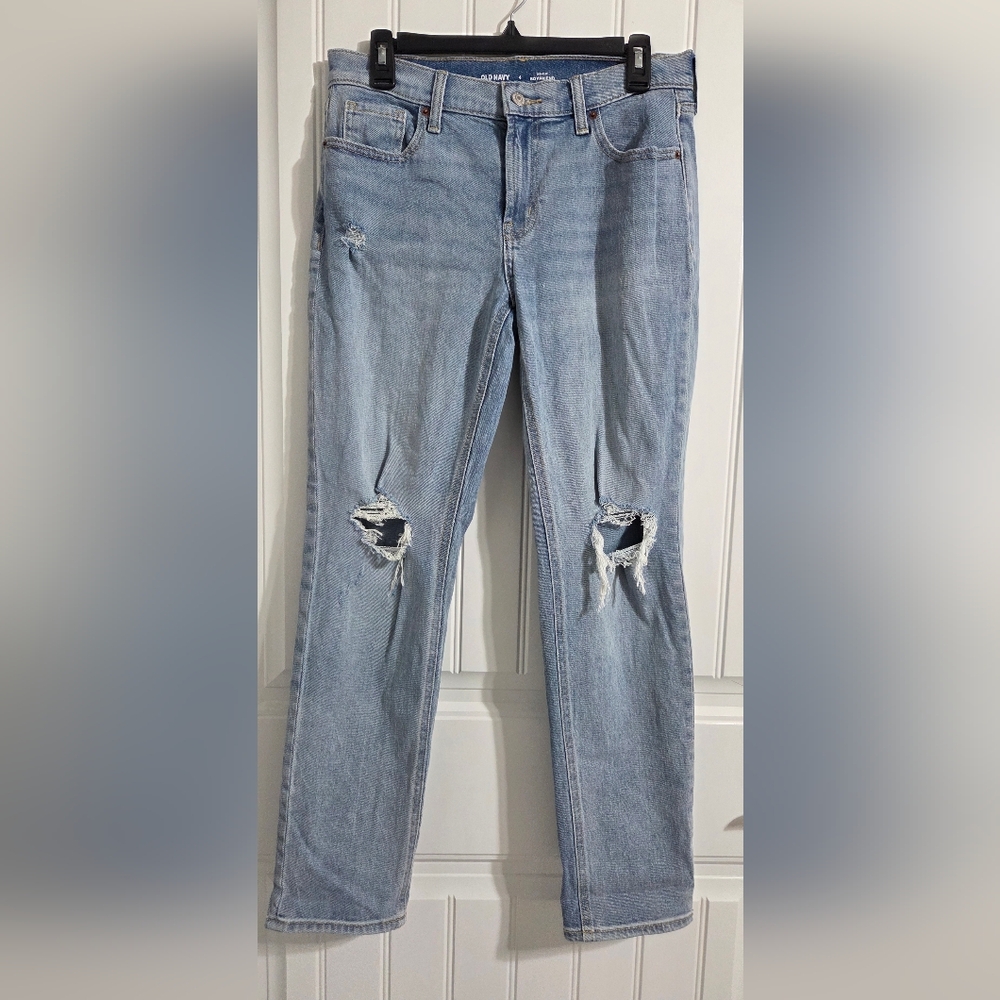 Old Navy Womens Size 4 Mid Rise Boyfriend Jeans Light Blue